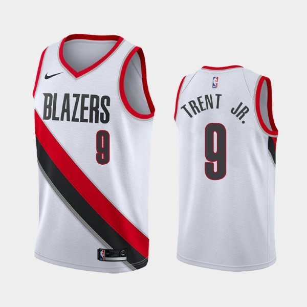 Portland Trail Blazers #9 Gary Trent Jr. White 2019 Association баскетбольная майка NBA