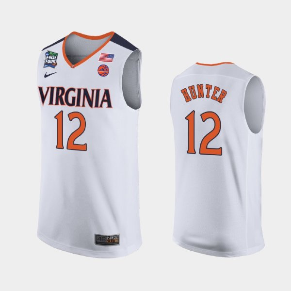 NCAA Virginia Cavaliers #12 De'Andre Hunter White 2019 Final Four баскетбольная майка NBA