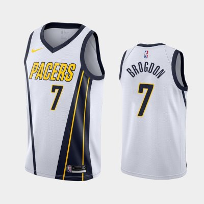 Indiana Pacers #7 Malcolm Brogdon White 2019 Earned баскетбольная майка NBA