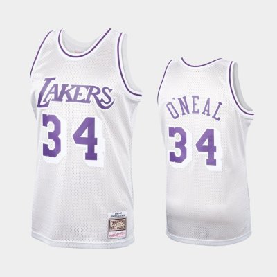 Los Angeles Lakers #34 Shaquille O'Neal Platinum Hardwood Classics баскетбольная майка NBA