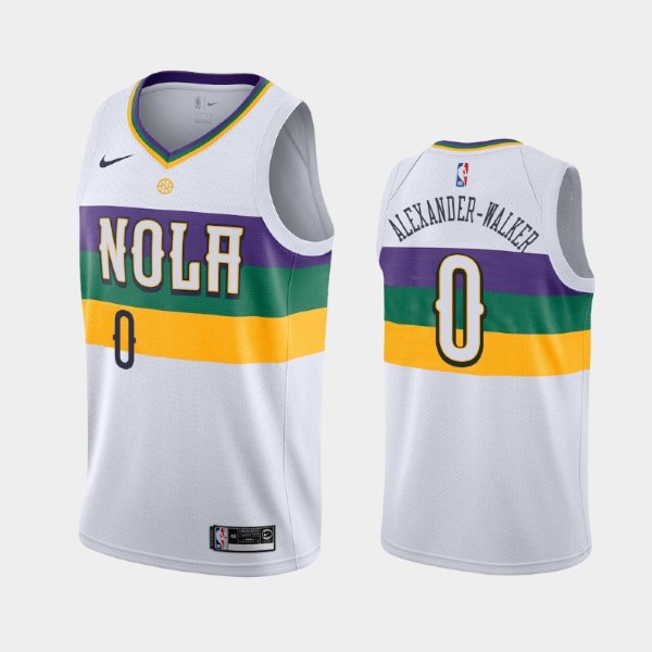 New Orleans Pelicans City #0 Nickeil Alexander-Walker White 2019 NBA Draft баскетбольная майка NBA