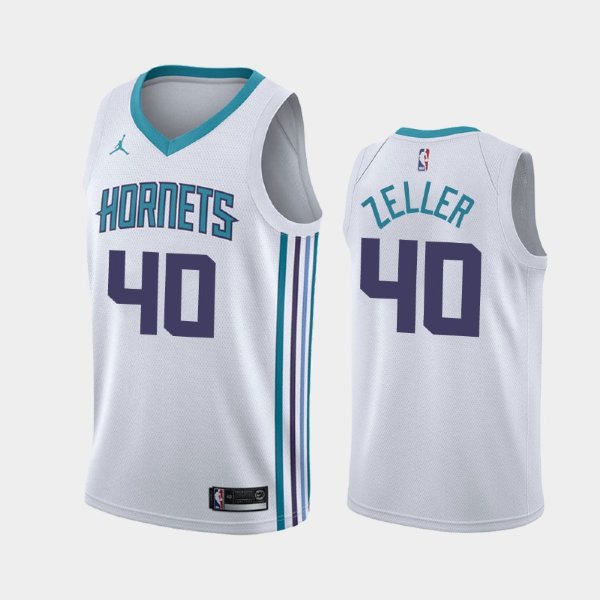 Charlotte Hornets #40 Cody Zeller White 2019 Association баскетбольная майка NBA