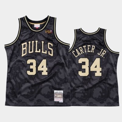 Chicago Bulls #34 Wendell Carter Jr. Black Toile Metallic Classic баскетбольная майка NBA