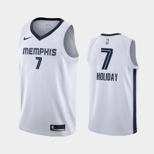 Memphis Grizzlies Association #7 Justin Holiday White 2019 баскетбольная майка NBA