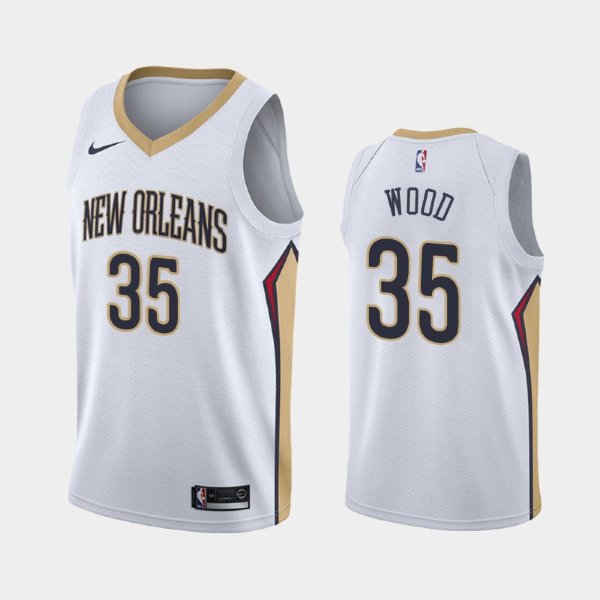 New Orleans Pelicans #35 Christian Wood White 2019 Association баскетбольная майка NBA