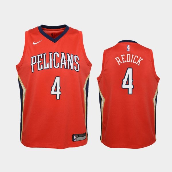 детская New Orleans Pelicans J.J. Redick #4 Red Statement баскетбольная майка NBA