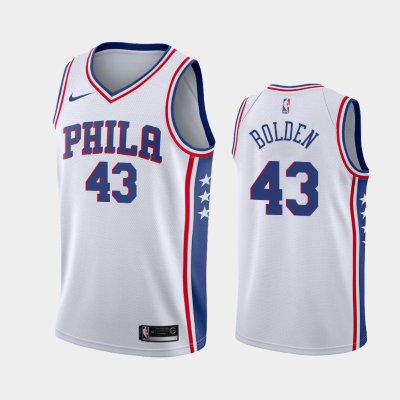 Philadelphia 76ers Association #43 Jonah Bolden White 2019 баскетбольная майка NBA