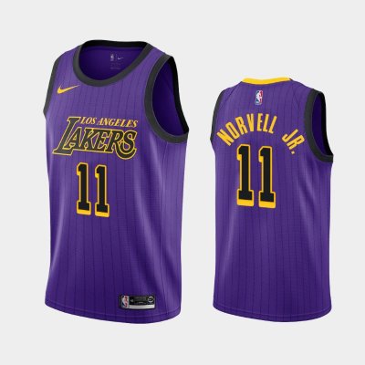 Los Angeles Lakers #11 Zach Norvell Jr. Purple 2019 City баскетбольная майка NBA