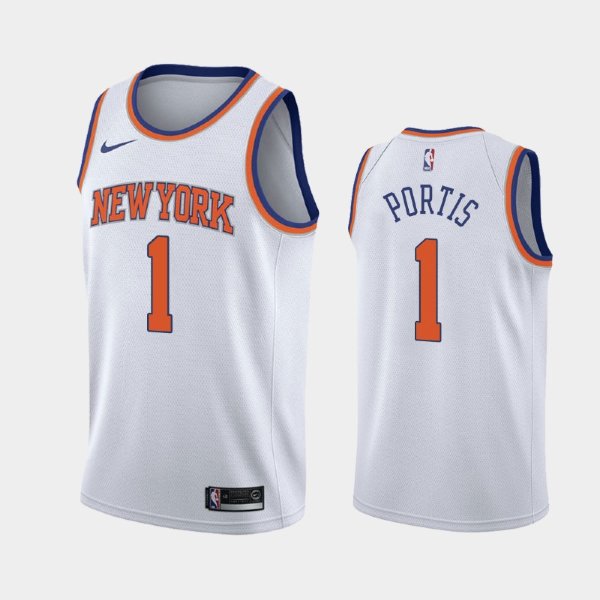 New York Knicks #1 Bobby Portis White 2019 Association баскетбольная майка NBA