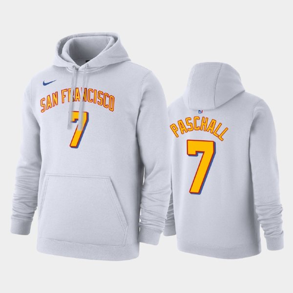 Golden State Warriors #7 Eric Paschall Hardwood Classics Pullover Name & Number Hoodie - White