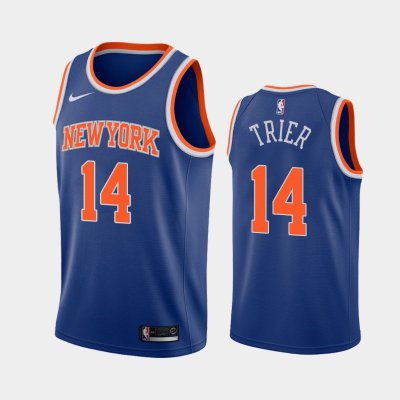 New York Knicks Icon #14 Allonzo Trier Blue 2019 баскетбольная майка NBA