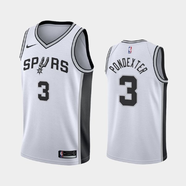San Antonio Spurs #3 Quincy Pondexter White 2019 Association баскетбольная майка NBA
