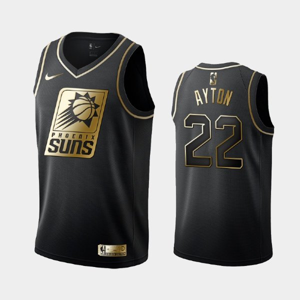Phoenix Suns #22 Deandre Ayton Black Golden Logo баскетбольная майка NBA