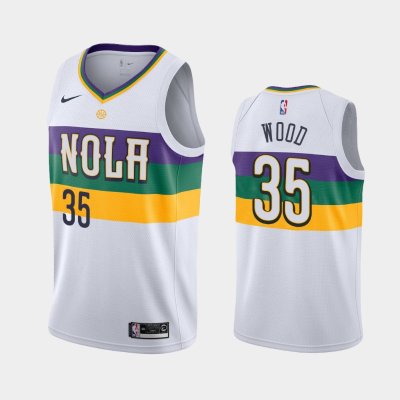 New Orleans Pelicans #35 Christian Wood White 2018-19 City баскетбольная майка NBA
