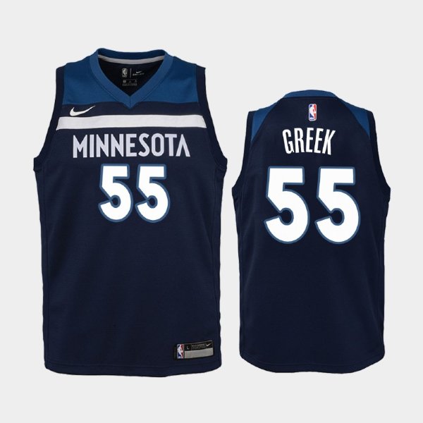 детская Minnesota Timberwolves Icon #55 Mitch Creek Navy 2019 баскетбольная майка NBA
