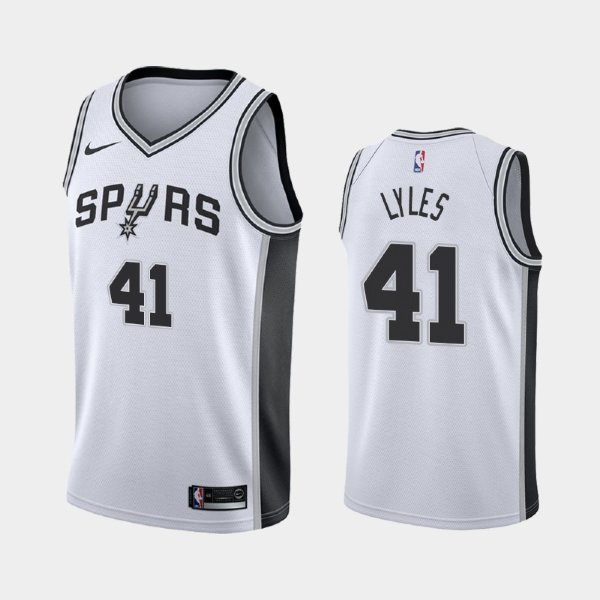 San Antonio Spurs Trey Lyles #41 White 2019-20 Association баскетбольная майка NBA