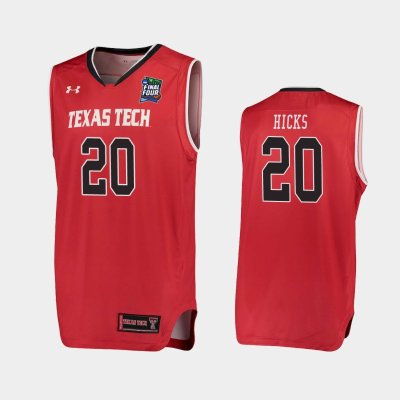 NCAA Texas Tech Red Raiders #20 Parker Hicks Red 2019 Final Four баскетбольная майка NBA