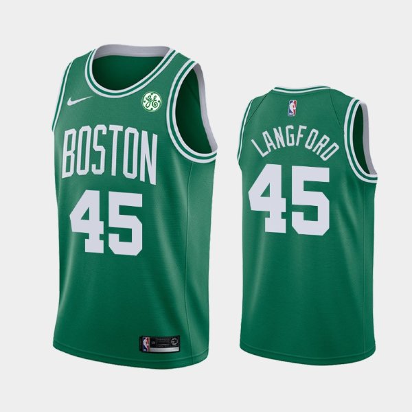 Boston Celtics #45 Romeo Langford Green Icon баскетбольная майка NBA - 2019 NBA Draft