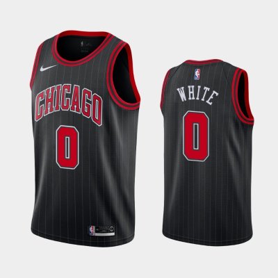 Chicago Bulls #0 Coby White Black Statement Pinstripe баскетбольная майка NBA