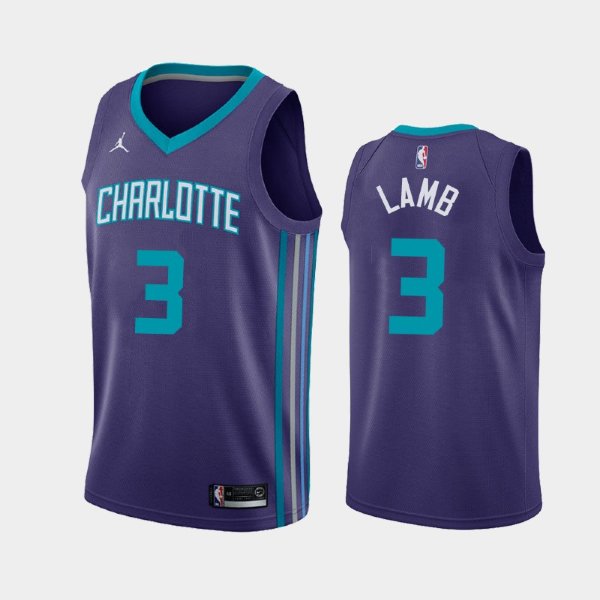 Charlotte Hornets #3 Jeremy Lamb Purple 2019 Statement баскетбольная майка NBA