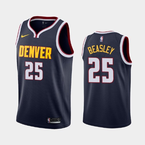 Denver Nuggets #25 Malik Beasley Navy 2018-19 Icon баскетбольная майка NBA