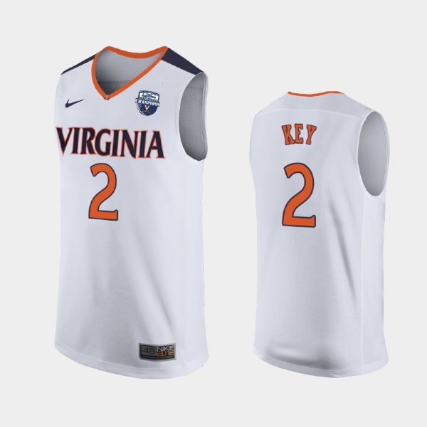 NCAA Virginia Cavaliers #2 Braxton Key White 2019 Basketball Champions баскетбольная майка NBA