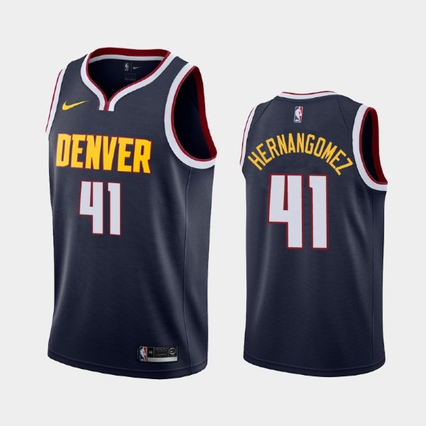 Denver Nuggets #41 Juan Hernangomez Navy 2018-19 Icon баскетбольная майка NBA