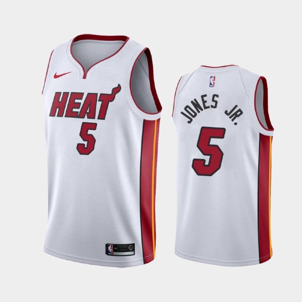 Miami Heat Association #5 Derrick Jones Jr. White 2019 баскетбольная майка NBA