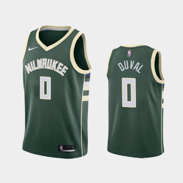 Milwaukee Bucks Icon #0 Trevon Duval Green 2019 баскетбольная майка NBA