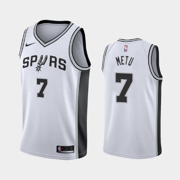 San Antonio Spurs #7 Chimezie Metu White 2019 Association баскетбольная майка NBA