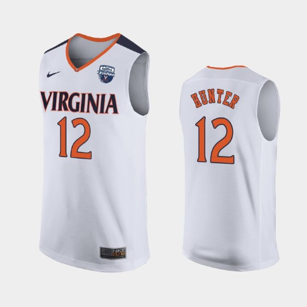 NCAA Virginia Cavaliers #12 De'Andre Hunter White 2019 Basketball Champions баскетбольная майка NBA