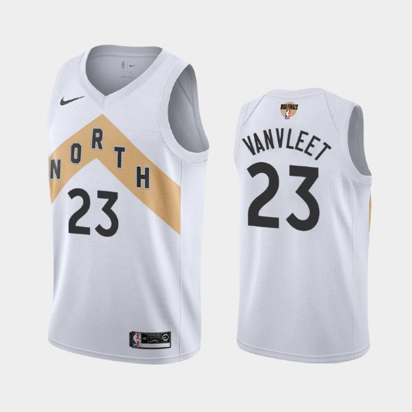 Toronto Raptors #23 Fred VanVleet White 2019 NBA Finals City баскетбольная майка NBA