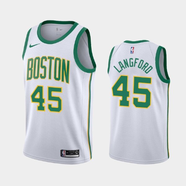 Boston Celtics #45 Romeo Langford White City баскетбольная майка NBA - 2019 NBA Draft