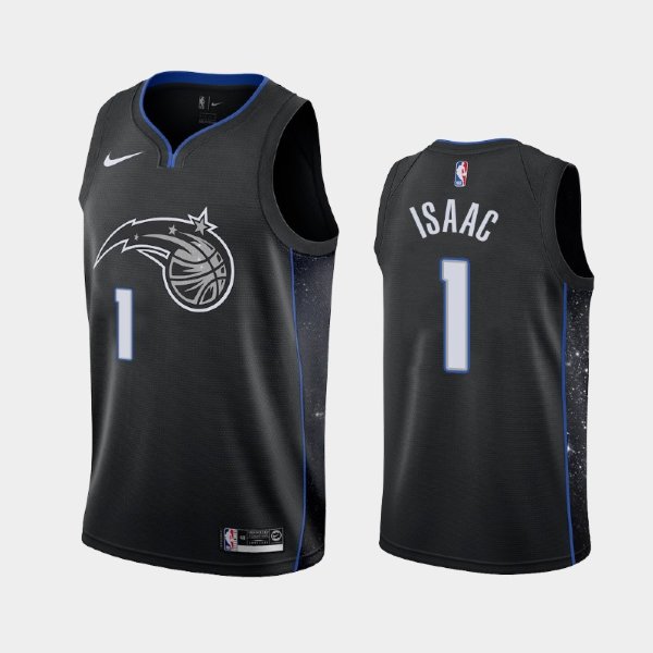 Orlando Magic #1 Jonathan Isaac Black 2018-19 City баскетбольная майка NBA