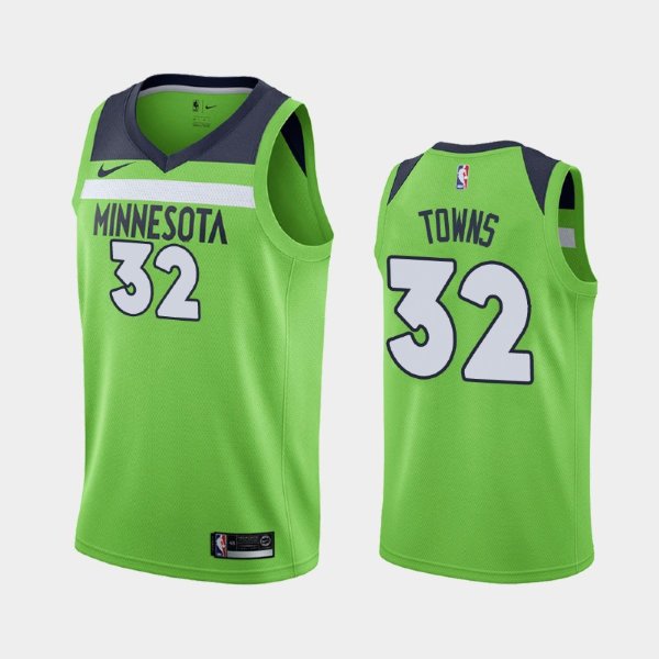 Minnesota Timberwolves #32 Karl-Anthony Towns Green 2018-19 Statement баскетбольная майка NBA