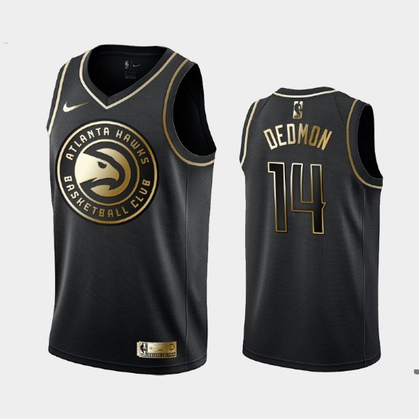 Atlanta Hawks #14 Dewayne Dedmon Black Golden Logo баскетбольная майка NBA