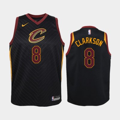 детская Cleveland Cavaliers Statement #8 Jordan Clarkson Black 2019 баскетбольная майка NBA