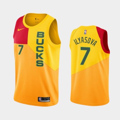 Milwaukee Bucks #7 Ersan Ilyasova Yellow City баскетбольная майка NBA