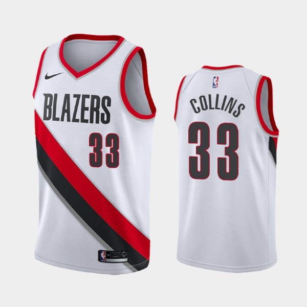 Portland Trail Blazers #33 Zach Collins White 2019 Association баскетбольная майка NBA