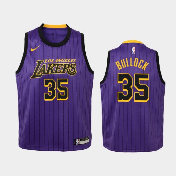 детская Los Angeles Lakers Reggie Bullock #35 Purple 2018-19 City баскетбольная майка NBA