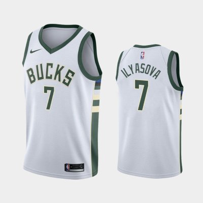 Milwaukee Bucks #7 Ersan Ilyasova White Association баскетбольная майка NBA